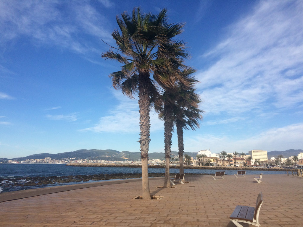 Die Promenade von Portixol bei Palma. Ab Herbst 2015 war ich fast ein halbes Jahr auf der Insel.